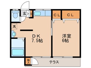 ハイツ第二大保の物件間取画像